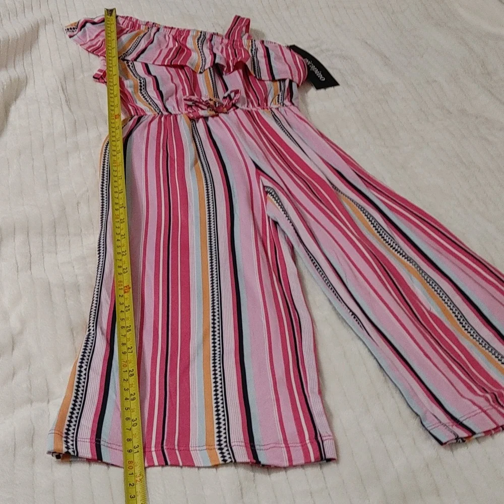 Beautiful Style picapino little girl stripes jumpsuit size 5 NWOT. - Picture 3 of 6